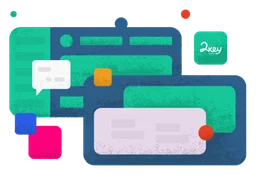 2key Network logo, horizontal version, on a transparent background