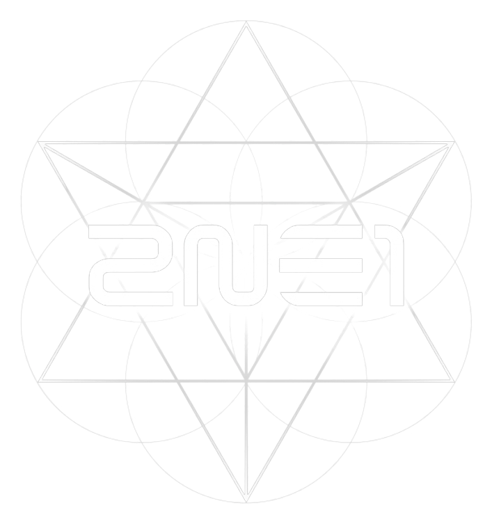 2ne1 logo, white icon version, on a transparent background