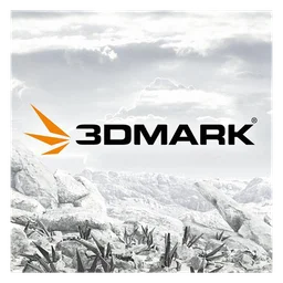 3dmark logo, white icon version, on a transparent background