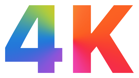 4k logo on a transparent background