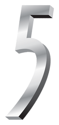 5 Gum logo, monochrome version, on a transparent background
