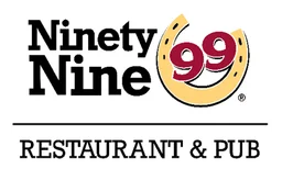 99 Restaurant logo, white version, on a transparent background