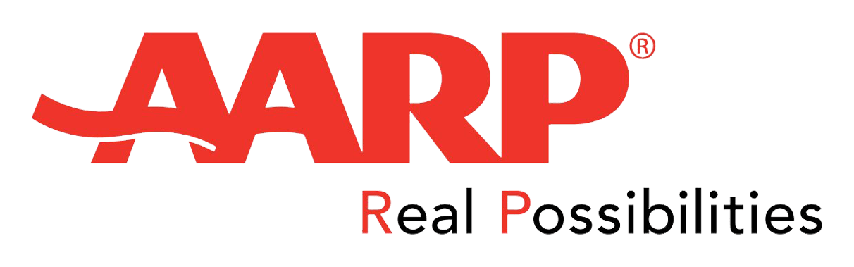 Aarp logo on a transparent background