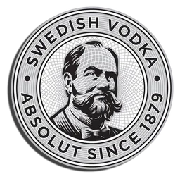 Absolut Vodka logo, monochrome icon version, on a transparent background