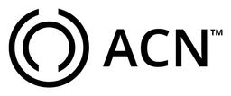 Acn logo, black wordmark version, on a transparent background