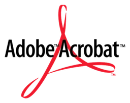 Acrobat Reader logo, horizontal version, on a transparent background