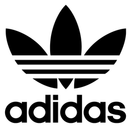 Adidas Originals logo, black icon version, on a transparent background