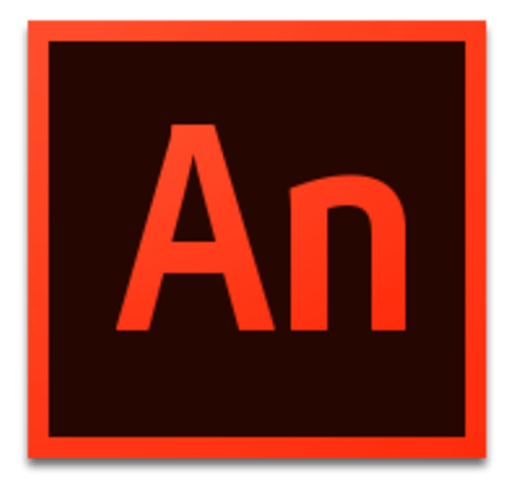 Adobe Animate logo on a transparent background
