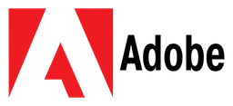 Adobe logo, horizontal version, on a transparent background