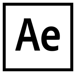 After Effects logo, black icon version, on a transparent background