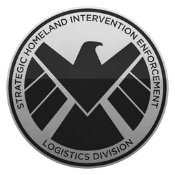 Agents of Shield logo, monochrome icon version, on a transparent background