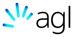 Agl logo, horizontal version, on a transparent background