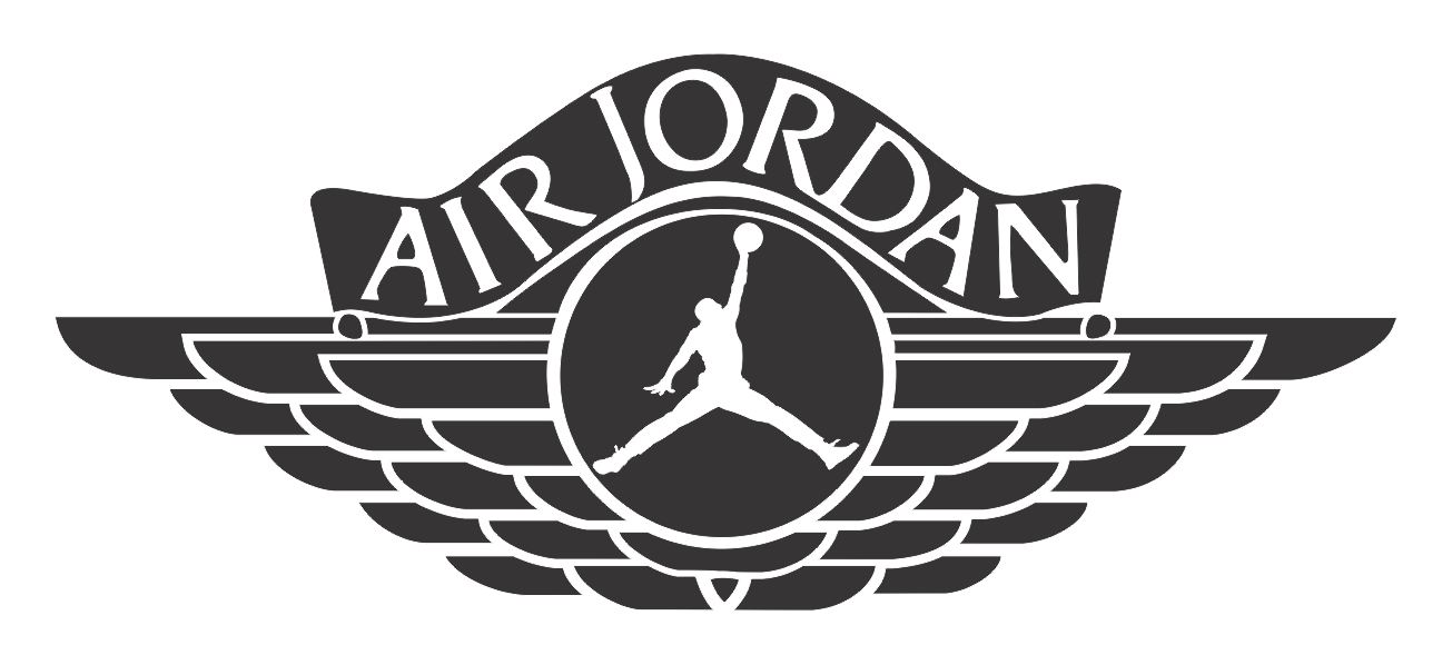Air Jordan logo on a transparent background