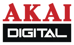 Akai logo, horizontal version, on a transparent background