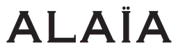 Alaia logo, black wordmark version, on a transparent background