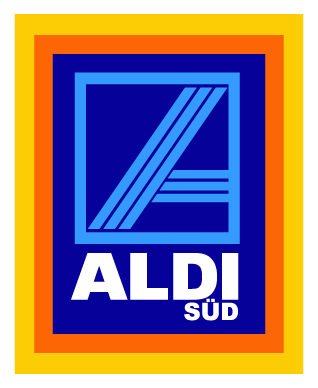 Aldi logo, horizontal version, on a transparent background
