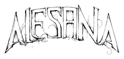 Alesana logo, monochrome version, on a transparent background
