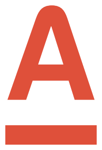Alfa Bank logo, horizontal version, on a transparent background