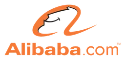 Alibaba logo, horizontal version, on a transparent background