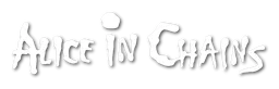 Alice in Chains logo, white wordmark version, on a transparent background