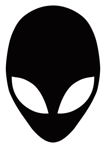 Alienware logo, black version, on a transparent background