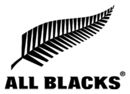 All Blacks のロゴ、ブラックバージョン（背景透過）