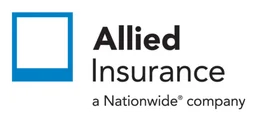 Allied Insurance logo, white version, on a transparent background