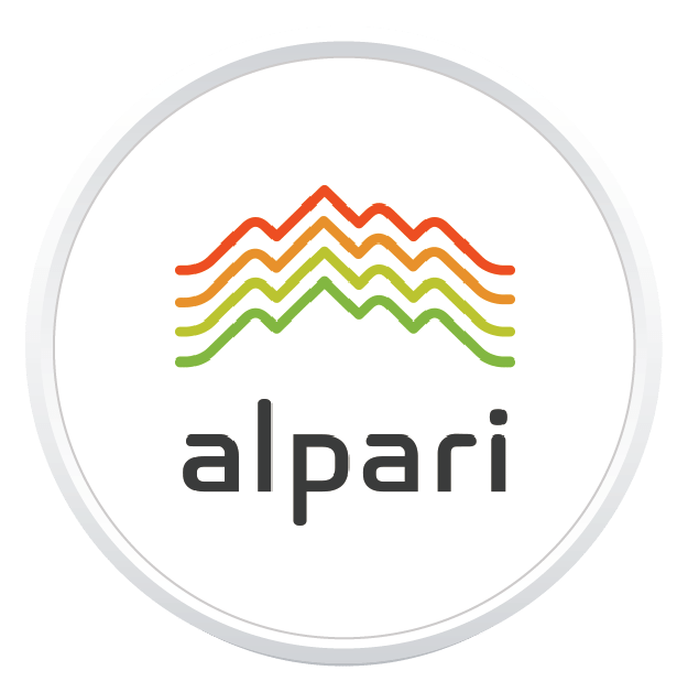 Alpari logo, white icon version, on a transparent background