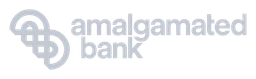 Amalgamated Bank logo, white wordmark version, on a transparent background