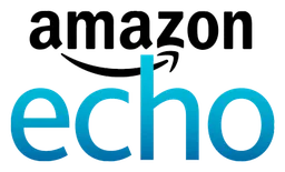 Amazon Echo logo, horizontal version, on a transparent background