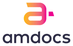 Amdocs logo, horizontal version, on a transparent background