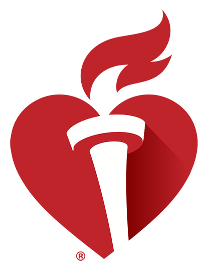 American Heart Association logo, horizontal version, on a transparent background