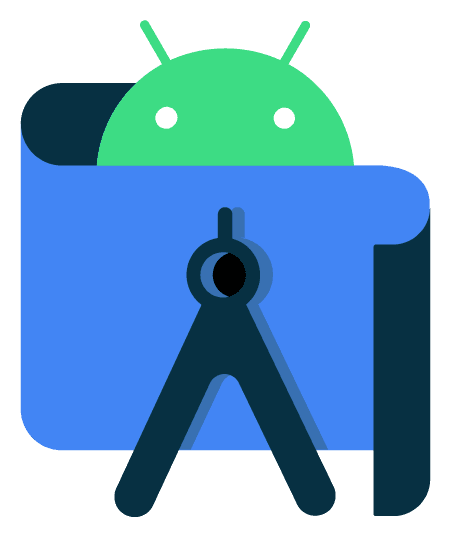 Android Studio logo, icon version, on a transparent background