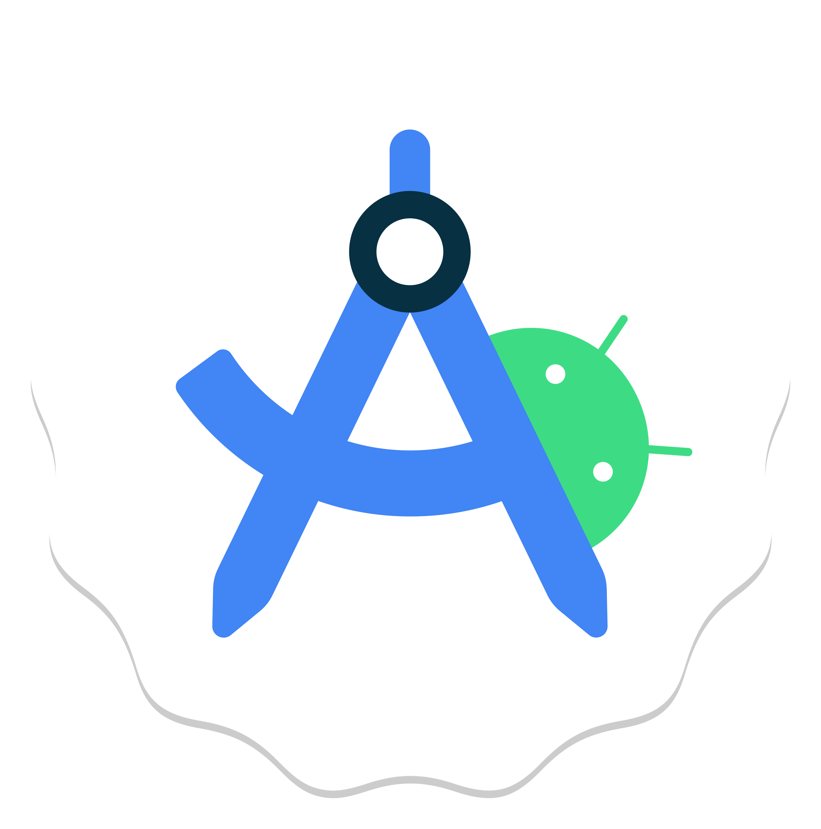 Android Studio logo on a transparent background