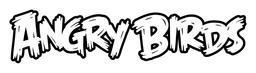 Logo Angry Birds, version logotype monochrome, sur fond transparent