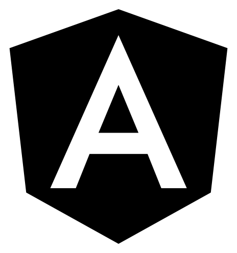 Angular logo, black icon version, on a transparent background