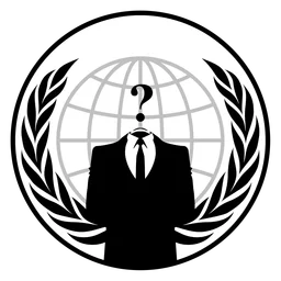 Anonymous logo, monochrome icon version, on a transparent background