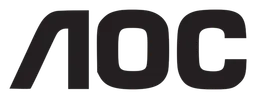 Aoc logo, black wordmark version, on a transparent background