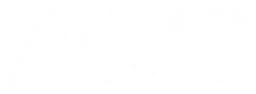 Aoc logo, white wordmark version, on a transparent background