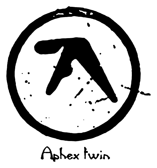 Aphex Twin logo, black icon version, on a transparent background