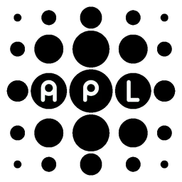 Apl logo, black icon version, on a transparent background