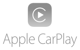 Apple Carplay logo, monochrome version, on a transparent background