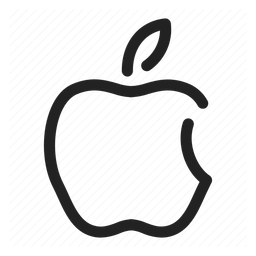 Apple iOS logo, black version, on a transparent background