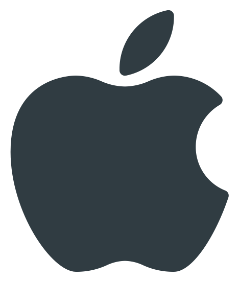 Apple iOS logo, black icon version, on a transparent background