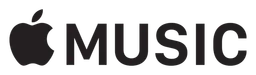 Apple Music logo, black wordmark version, on a transparent background