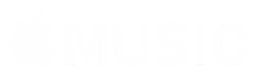 Apple Music logo, white wordmark version, on a transparent background