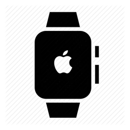 Apple Watch logo, black version, on a transparent background