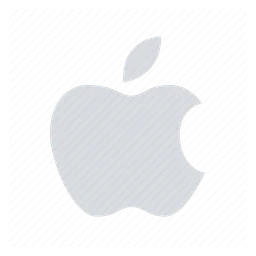 Apple logo, white icon version, on a transparent background