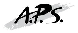 Aps logo, monochrome wordmark version, on a transparent background