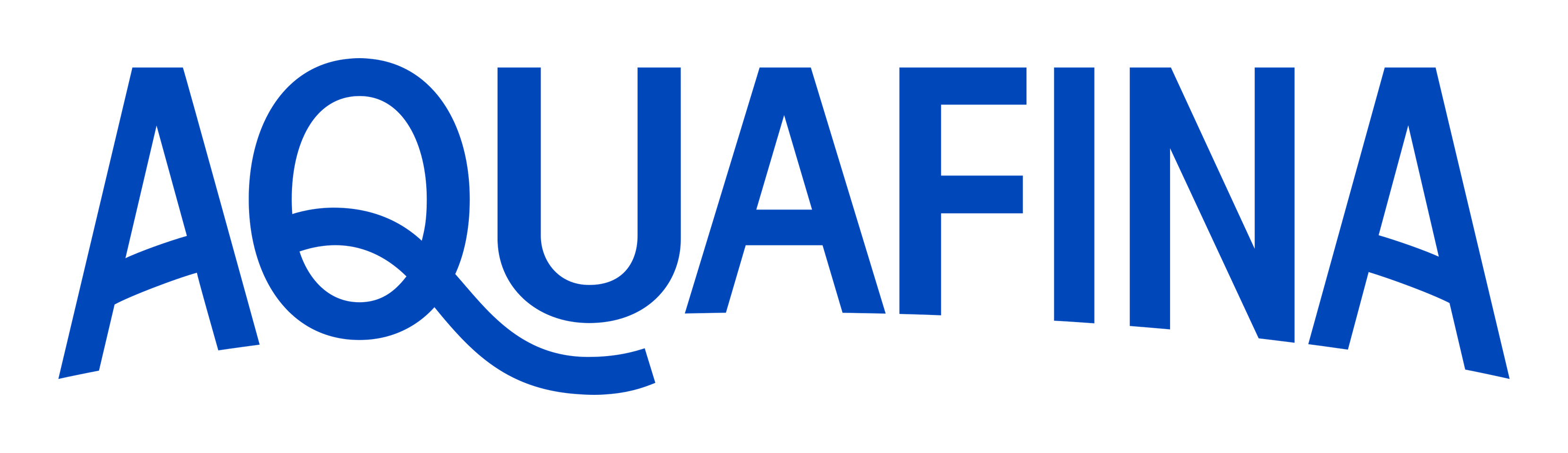 Aquafina Logo auf transparentem Hintergrund